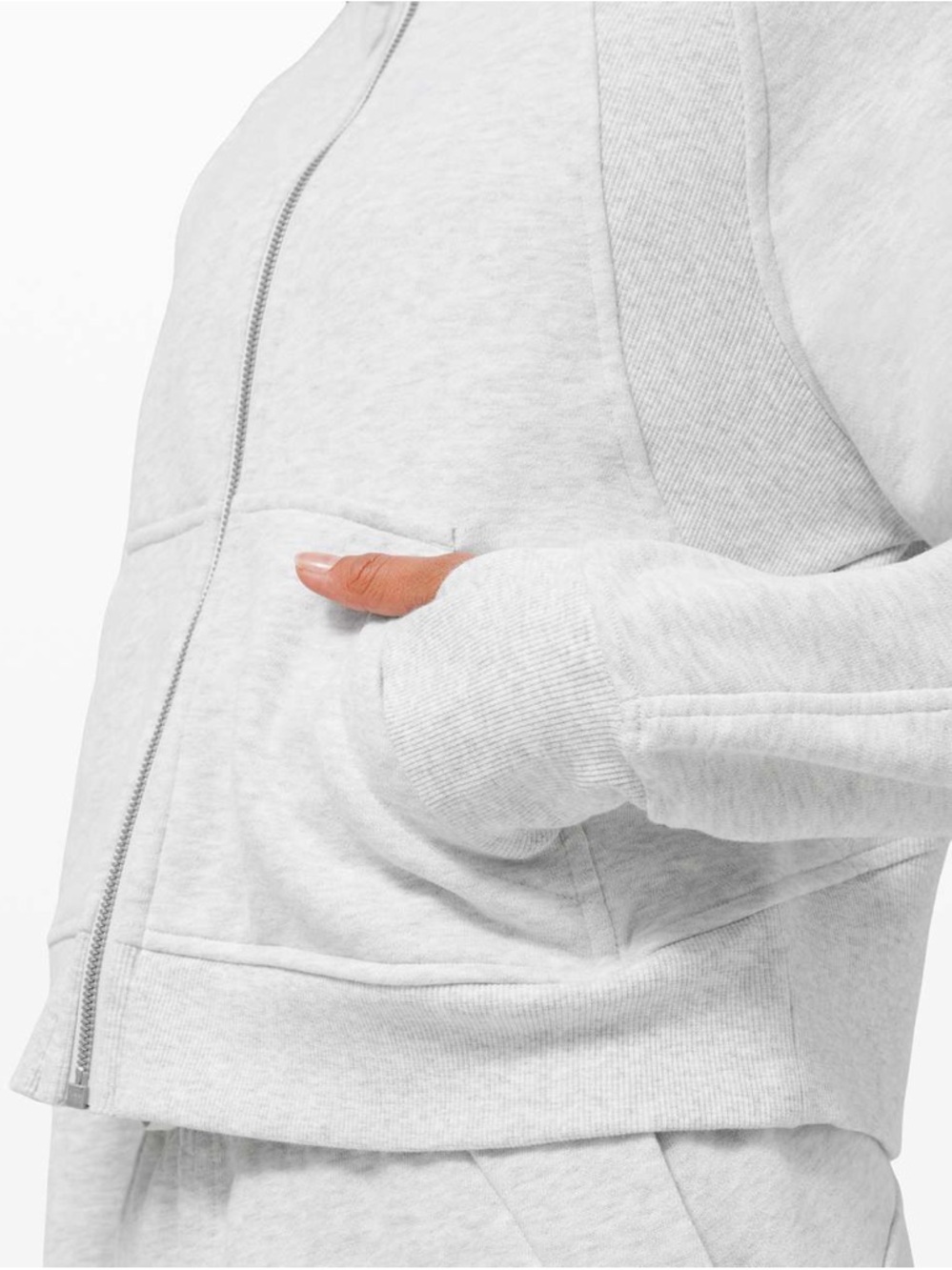 Lululemon Scuba Oversized Full Zip Heathered Core Ultra Light Grey Size M/L - Picture 4 of 11